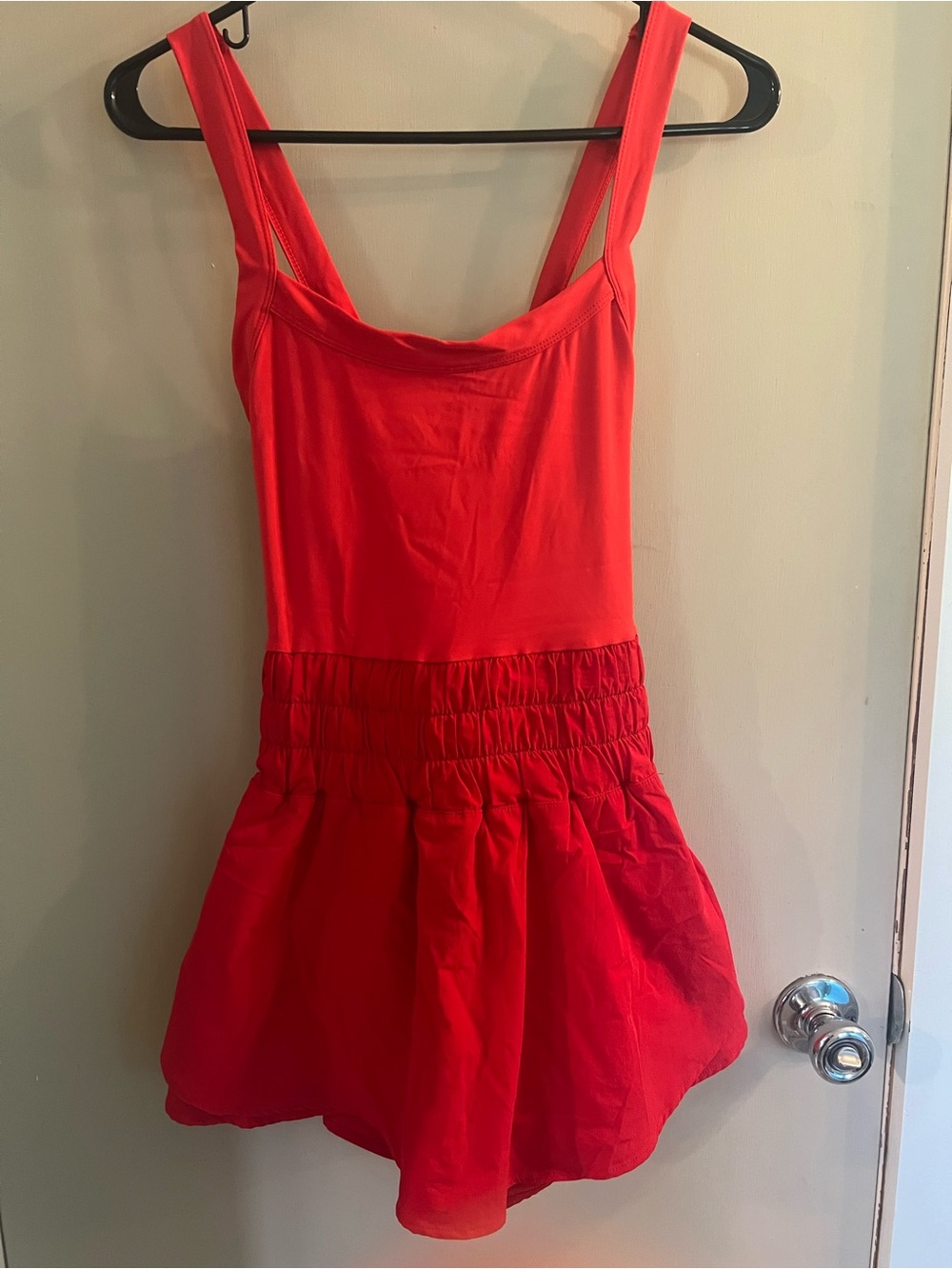 Bright Red Sleeveless Athletic Dress